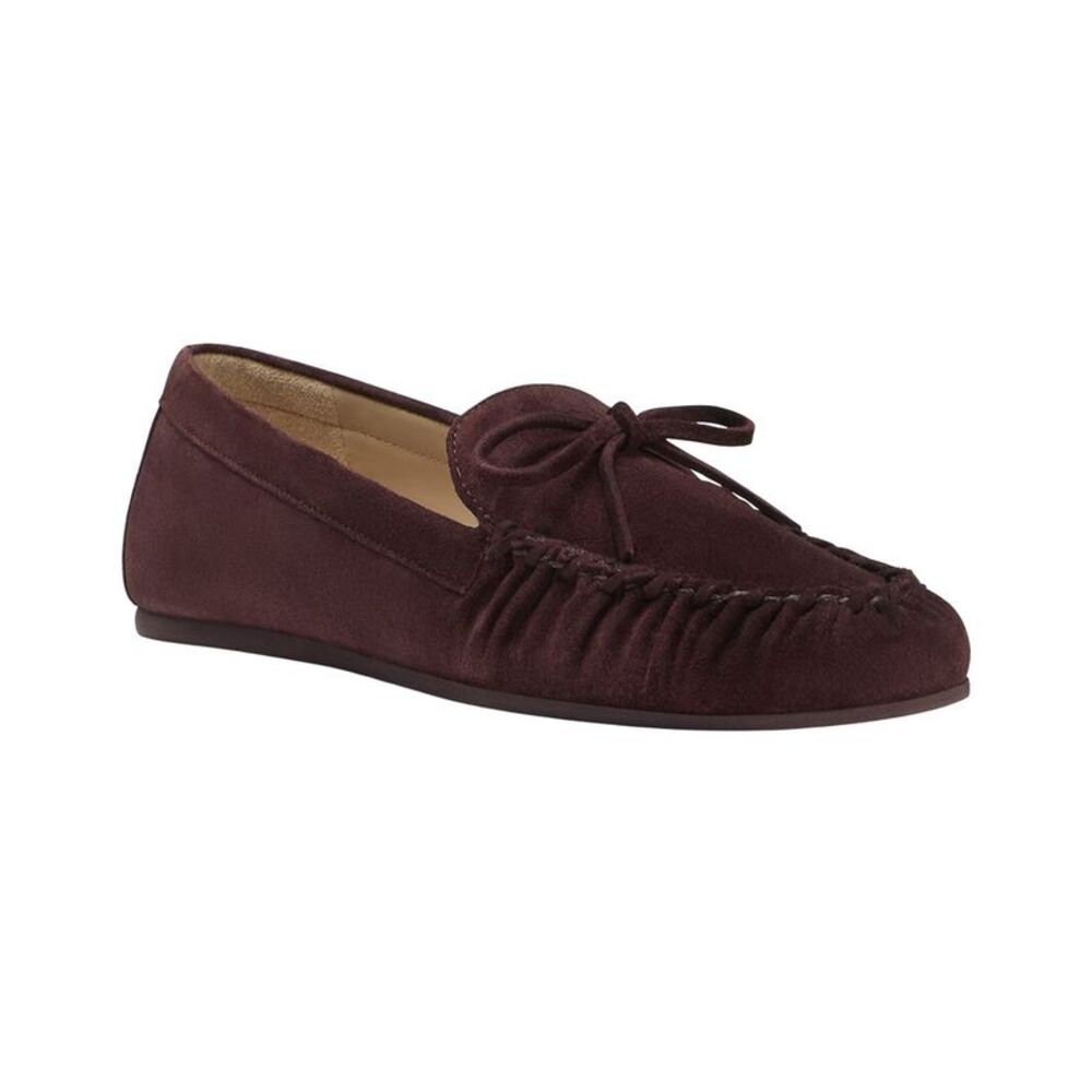 Stuart Weitzman Britt Bow Suede Loafer, Red
